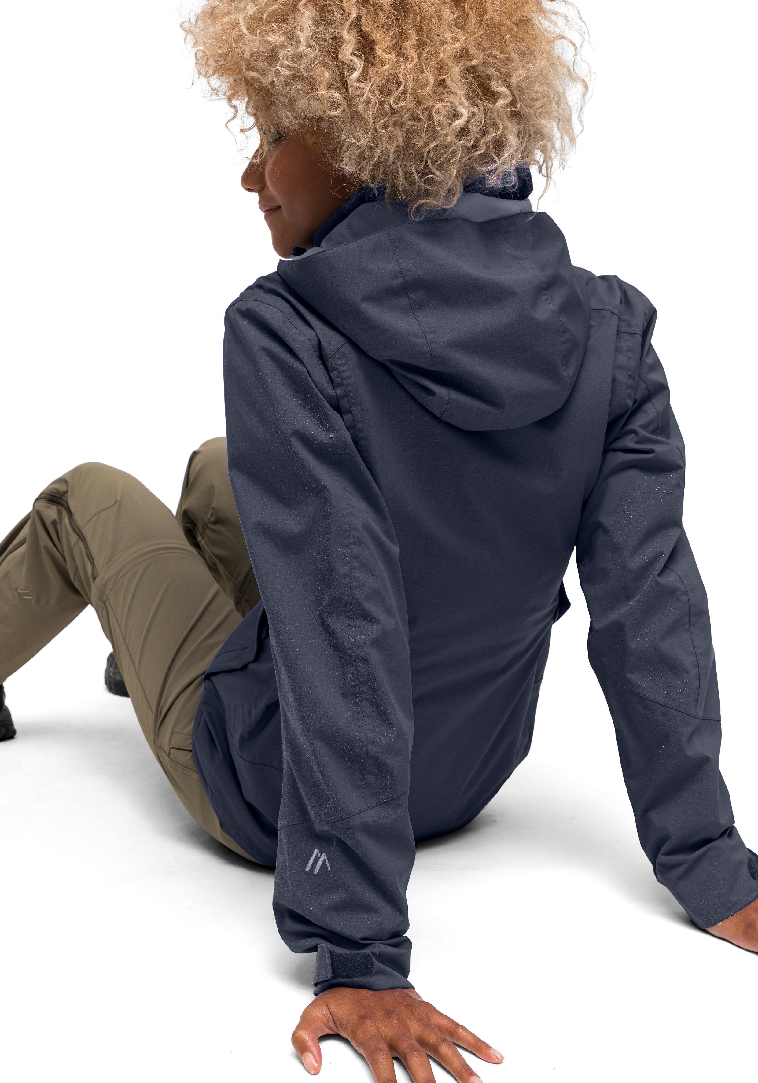 Outdoorjacke Maier W Technologie Partu SilverPlus dunkelblau Funktionsjacke mit Atmungsaktive Long Sports