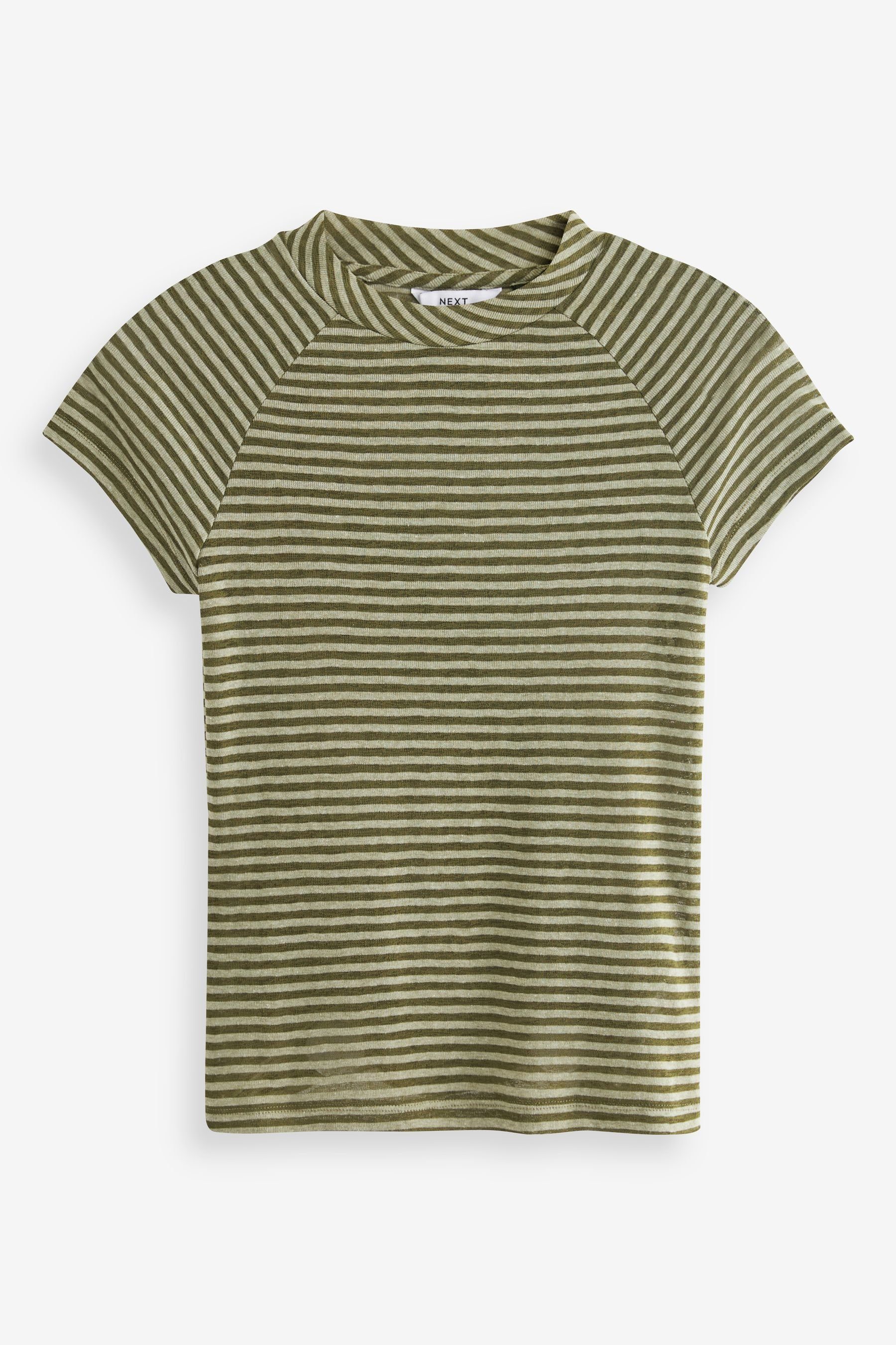 Next T-Shirt Kurzärmliges T-Shirt mit Raglanärmeln (1-tlg) Green Stripe | T-Shirts
