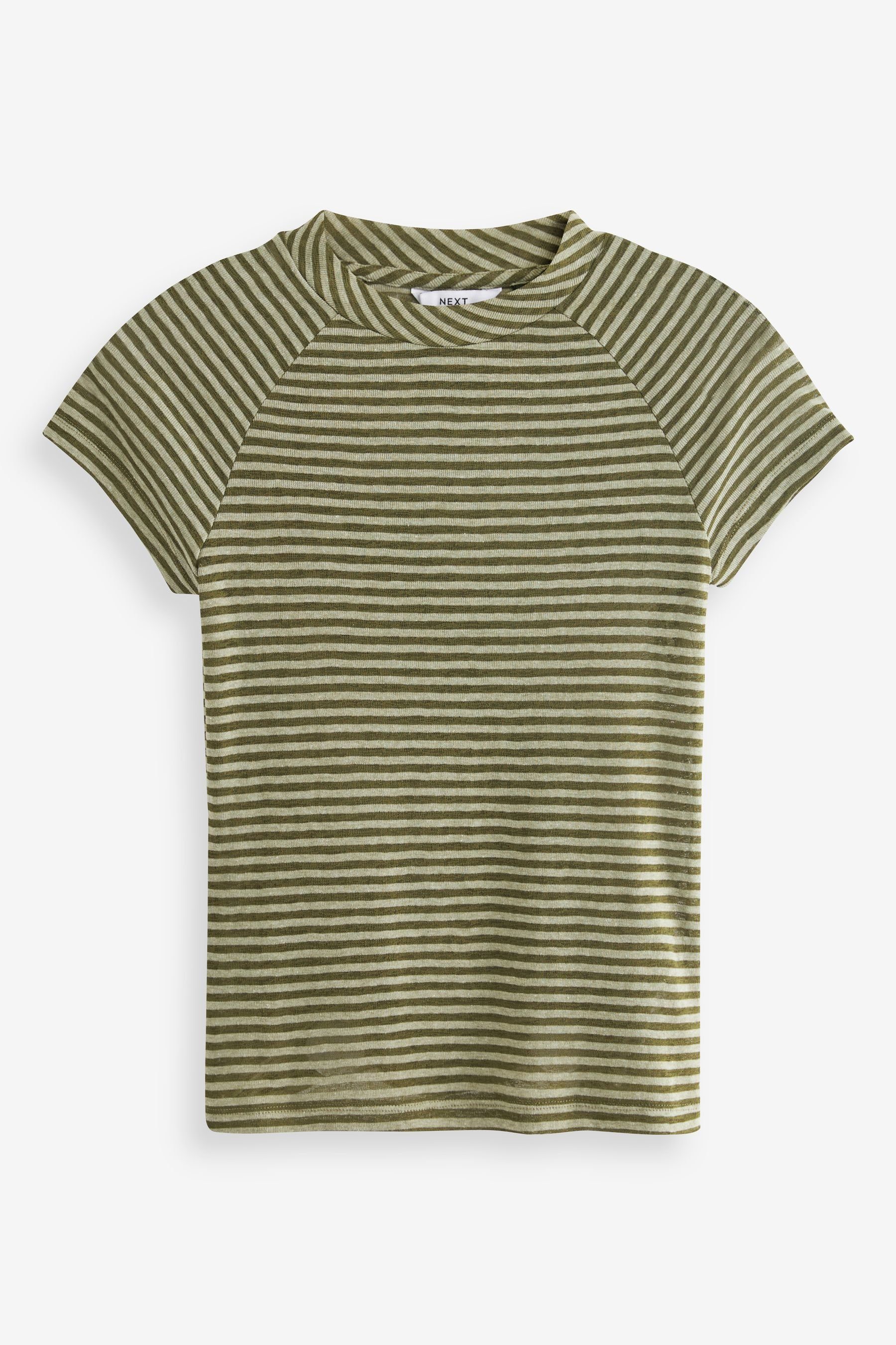 Stripe T-Shirt Kurzärmliges Green mit T-Shirt Next Raglanärmeln (1-tlg)