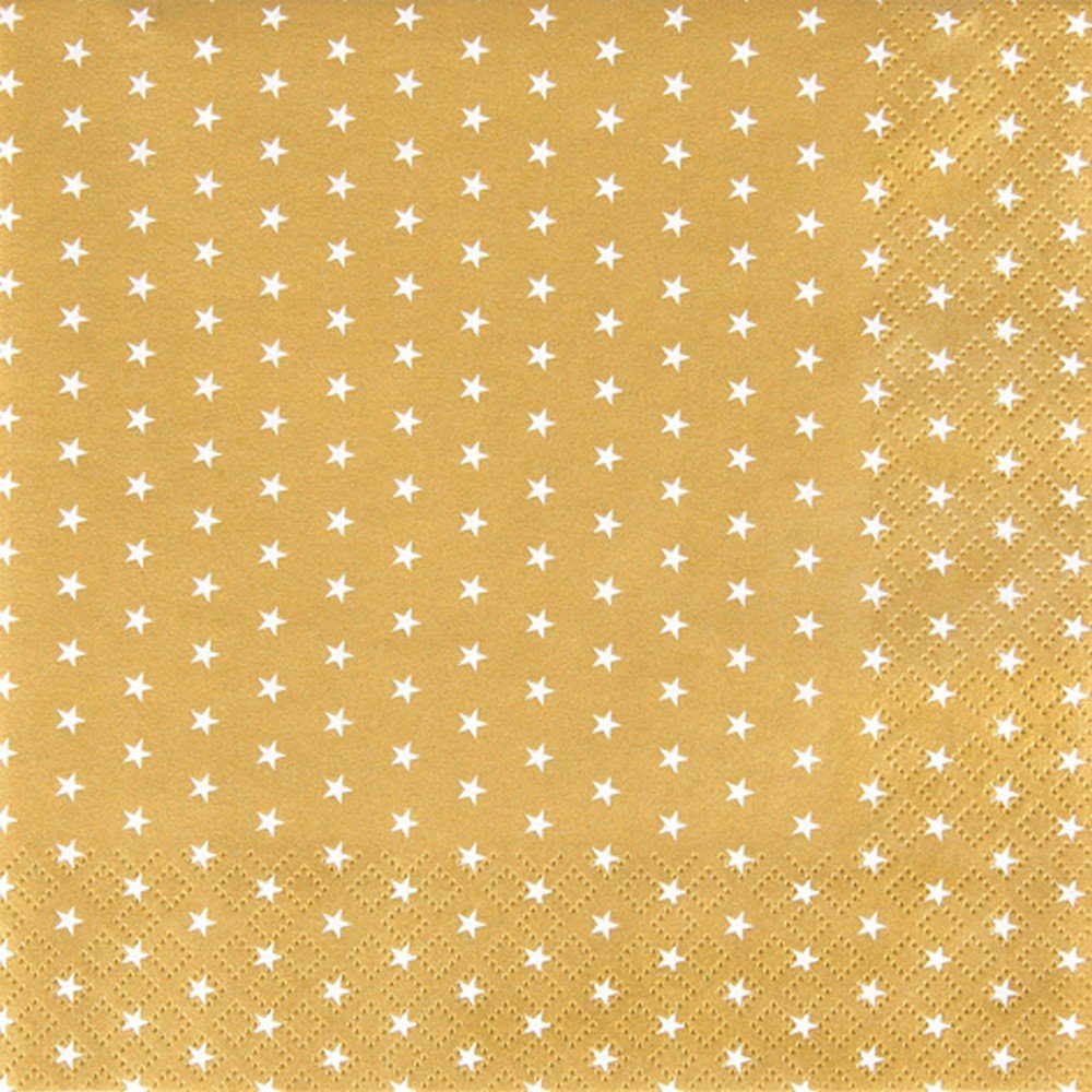 HOME FASHION Papierserviette 20 Servietten Mini Stars gold - Mini Sterne gold 33x33cm, (20 St)