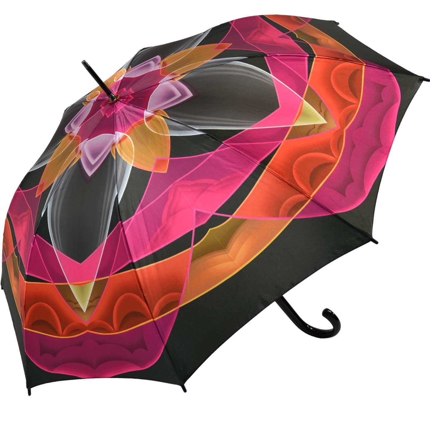 doppler® Stockregenschirm extravagant bedruckter Damenschirm Auf-Automatik, modernes Design auf einem stabilen Stockschirm
