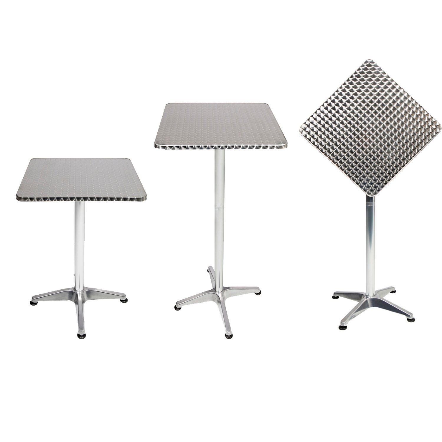 Mojawo Küchentisch Bistrostehtisch Aluminium 60x60cm H70/110cm günstig online kaufen