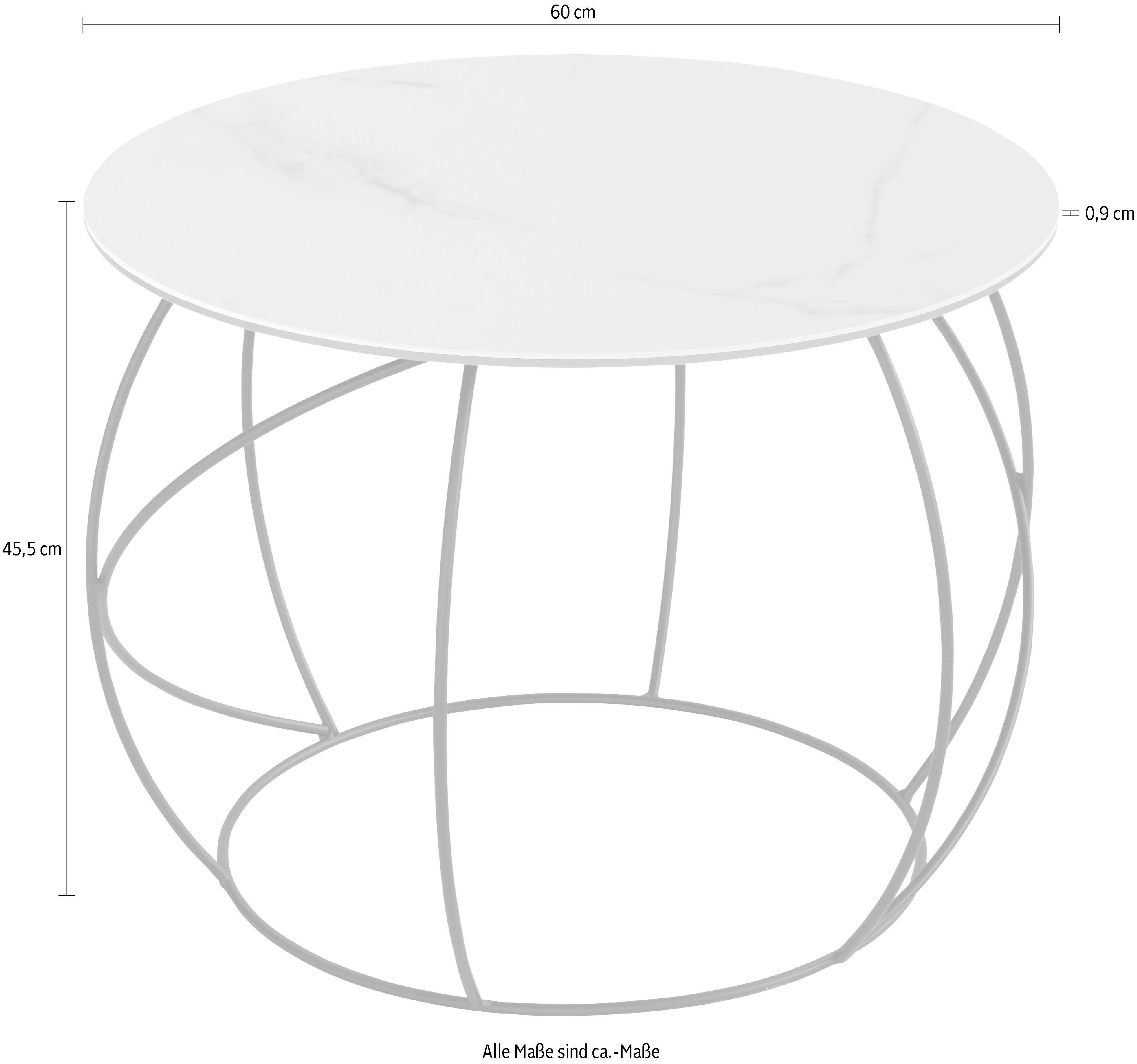Möbel aus Tischplatte hochwertiger Henke Beistelltisch, Keramik