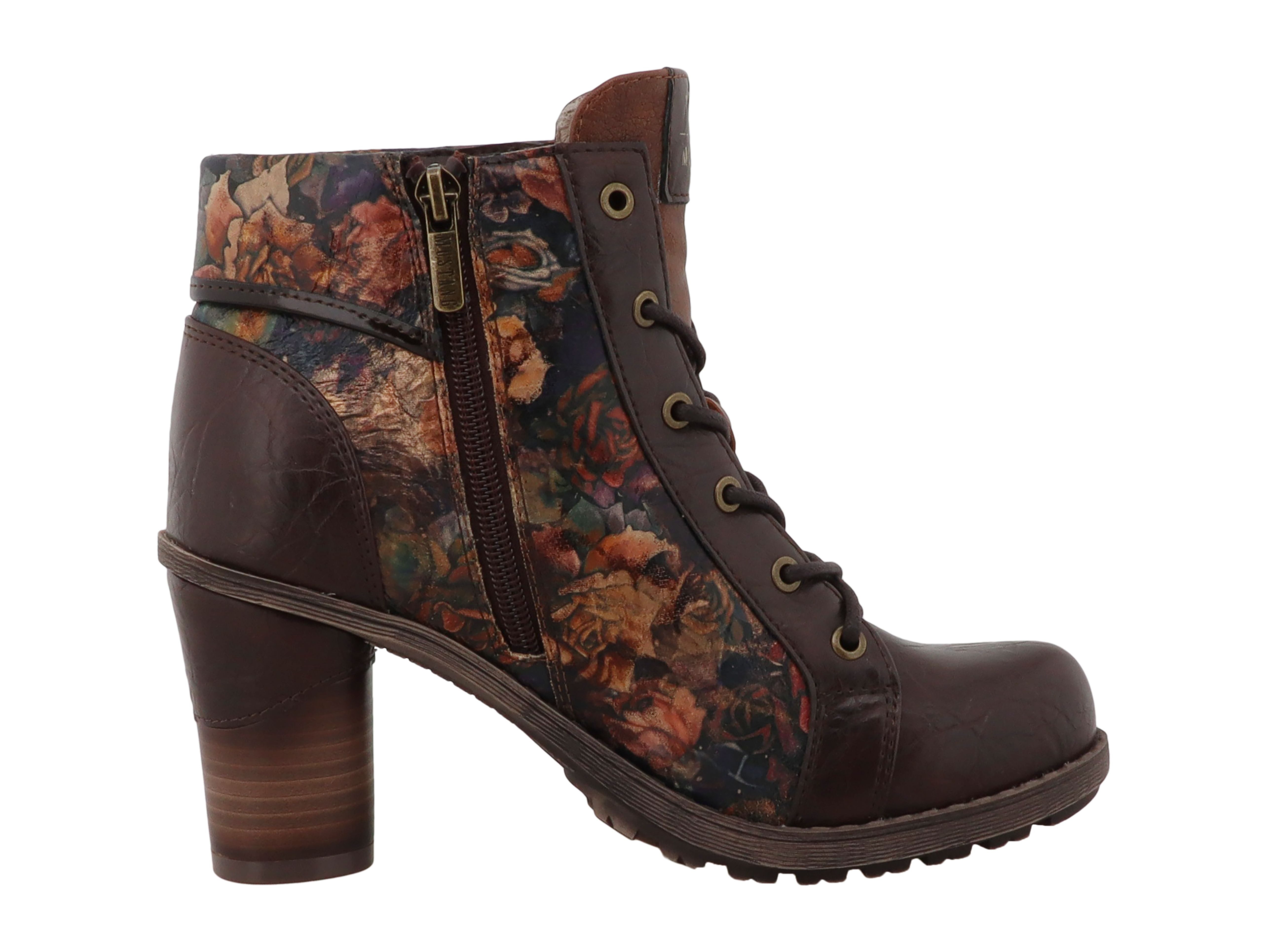 Mustang Shoes Mode-Stiefel Stiefelette Blockabsatz, Schnürboots mit umschlagbarem Kragen – Bild 4 von 4