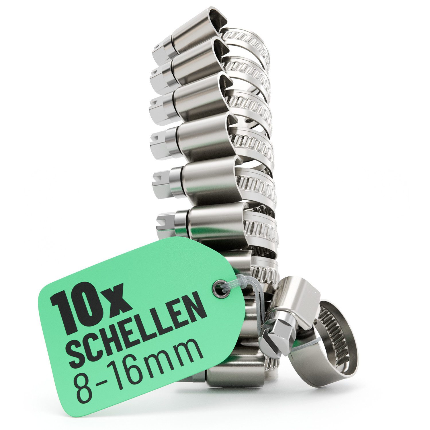 GARSIDURO® 10 Stück DIN3017 Profi Schlauchschellen 50-70 Mm In W4 - Foto 14