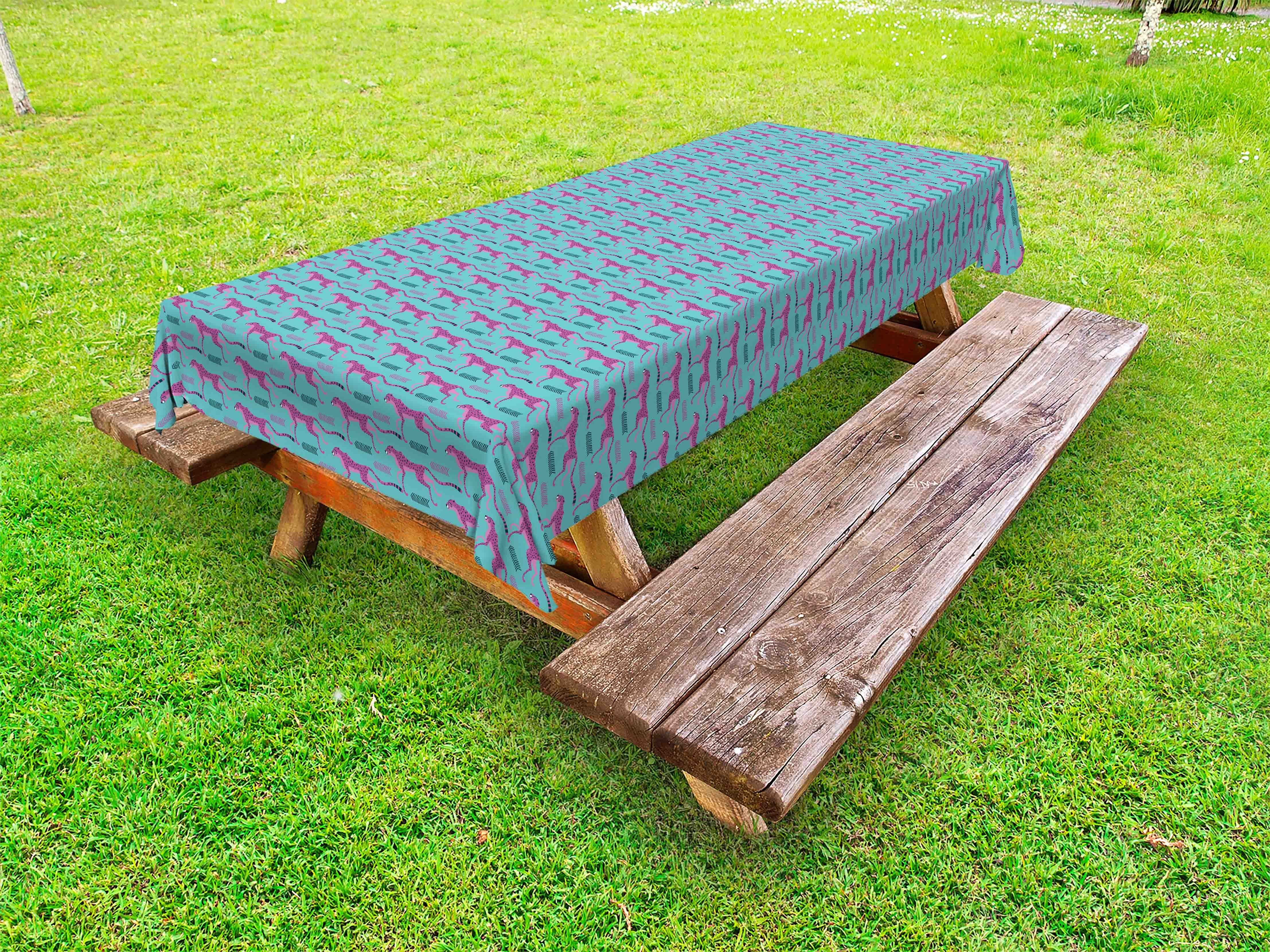 Abakuhaus Tischdecke dekorative waschbare Picknick-Tischdecke, Leopard Laufende Geparden und Motive