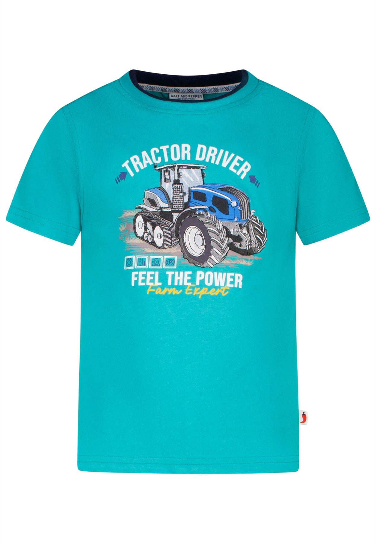 SALT AND PEPPER T-Shirt Salt & Pepper Jungen Traktor Stickerei T-Shirt golf green (1-tlg)
