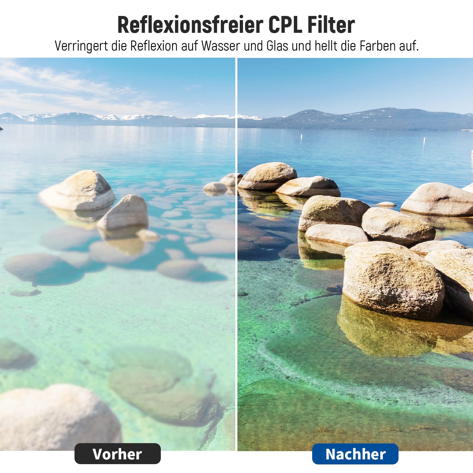 Neewer NW SERIES B 52mm Filter Set UV/CPL/ND2-ND8 für Canon Nikon Sony Foto-Filter-Sets (Faltbare Gummi-Gegenlichtblende)