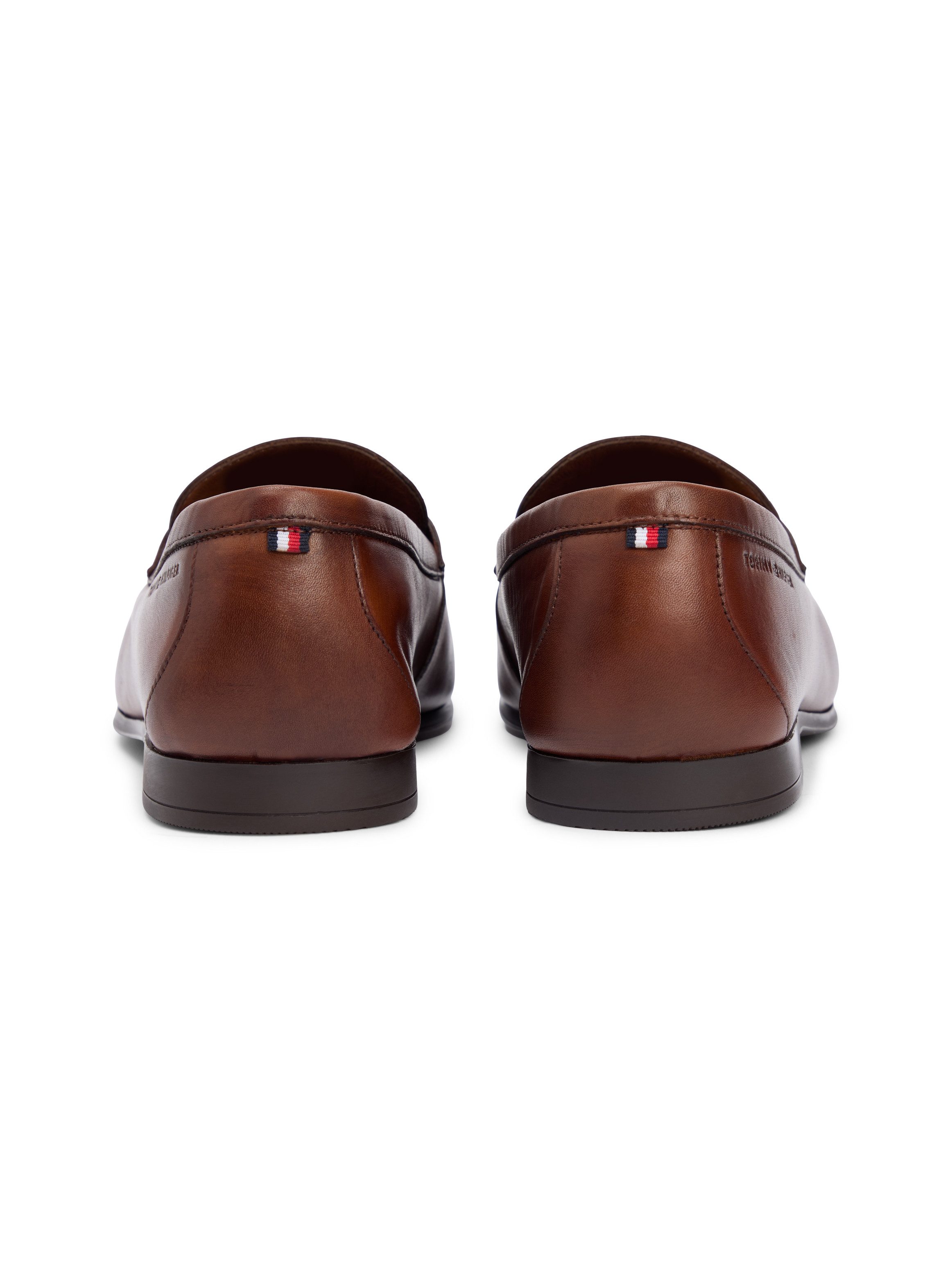 Tommy Hilfiger FLEXIBLE SLIM LEATHER LOAFER Loafer Blockabsatz, Slipper, Businessschuh mit Zierriegel