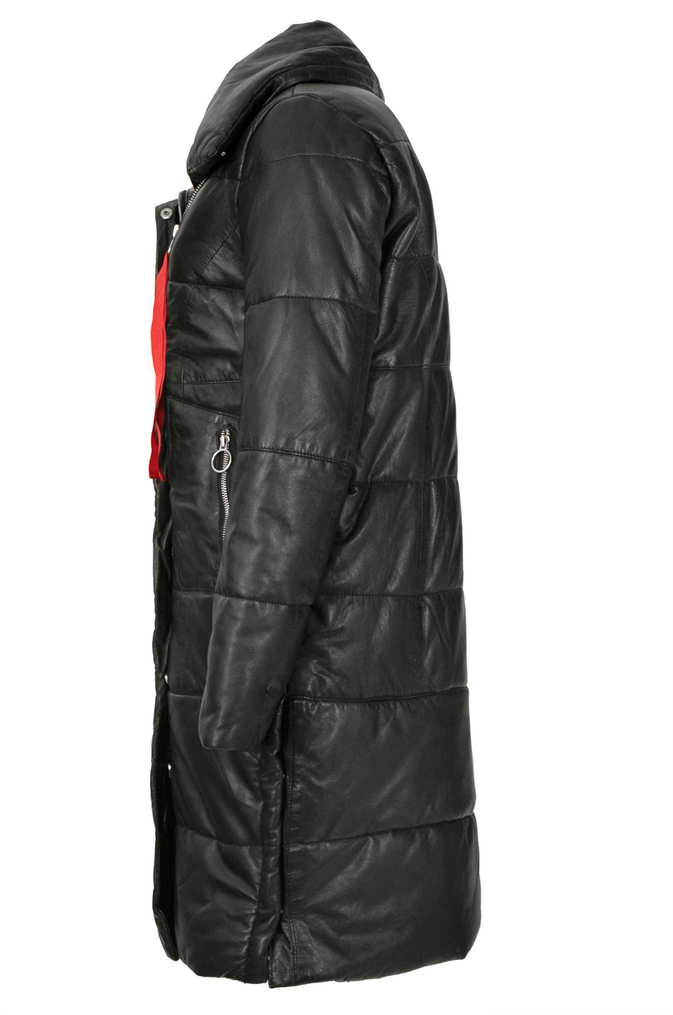 Jilani Lederjacke Sorel Jilani - Damen Ledermantel Steppmantel Lammnappa schwarz