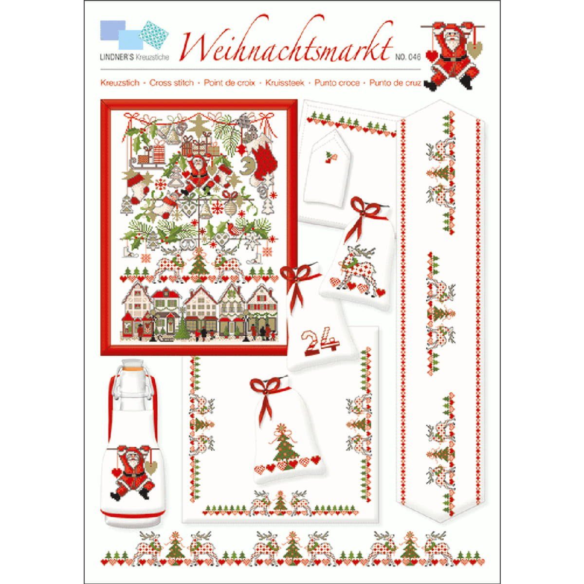 Lindner´s Kreuzstiche Kreativset Lindner´s Kreuzstiche Zählmuster Vorlage "Weihnachtsmarkt", 046, (embroidery kit by Marussia)