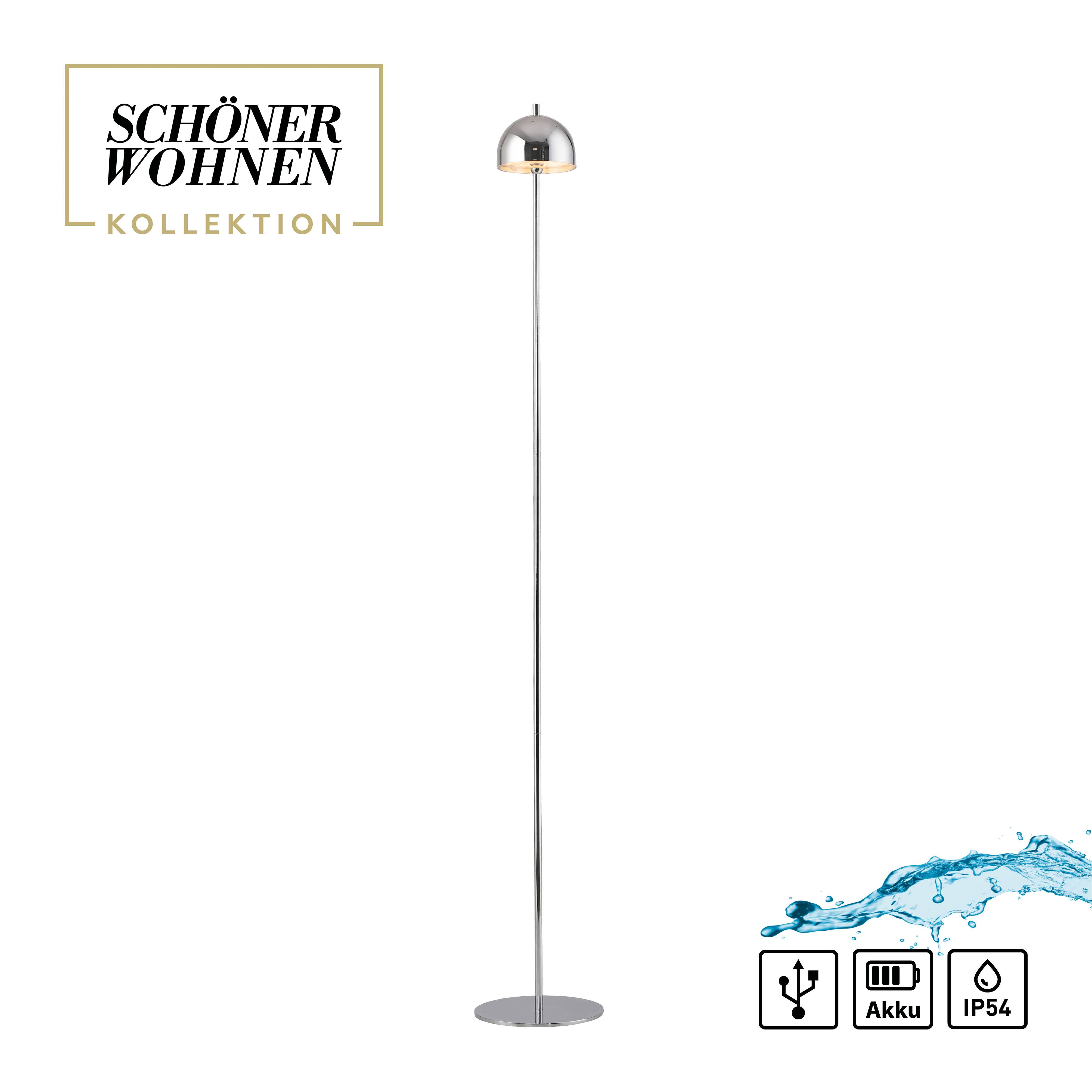 SCHÖNER WOHNEN-Kollektion LED Stehlampe BELLIS, USB-Ladefunktion, LED fest integriert, Warmweiß, SCHÖNER WOHNEN Kollektion, Touchdimmer, Memoryfunktion, IP54, A – Bild 4 von 5