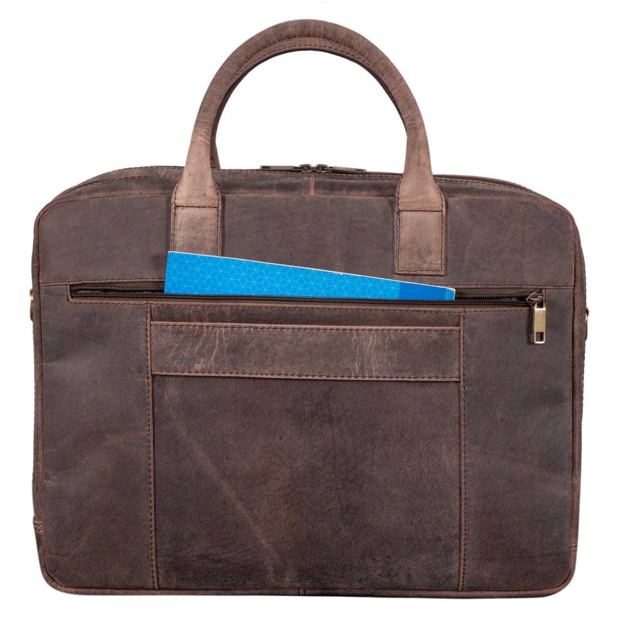 Benthill Aktentasche Echt Leder Laptoptasche Notebooktasche Umhängetasche Laptoptasche, Schultergurt / Umhängegurt Reißverschlussfach