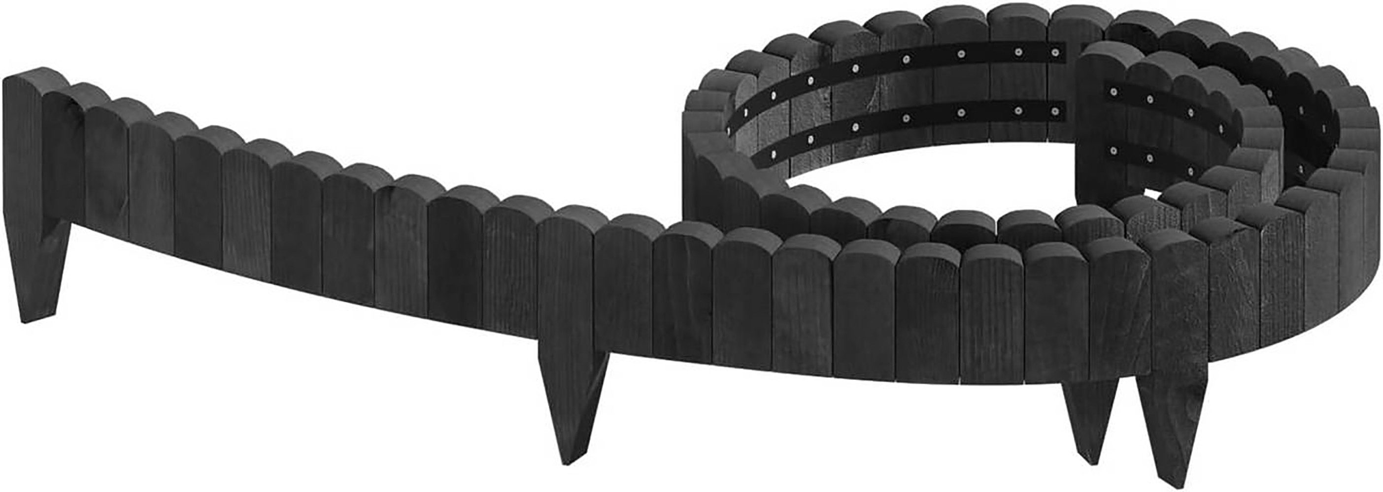 Woltu Rasenkante, Beeteinfassung Holz, Flexibler Rollborder, Umzäunung für Garten