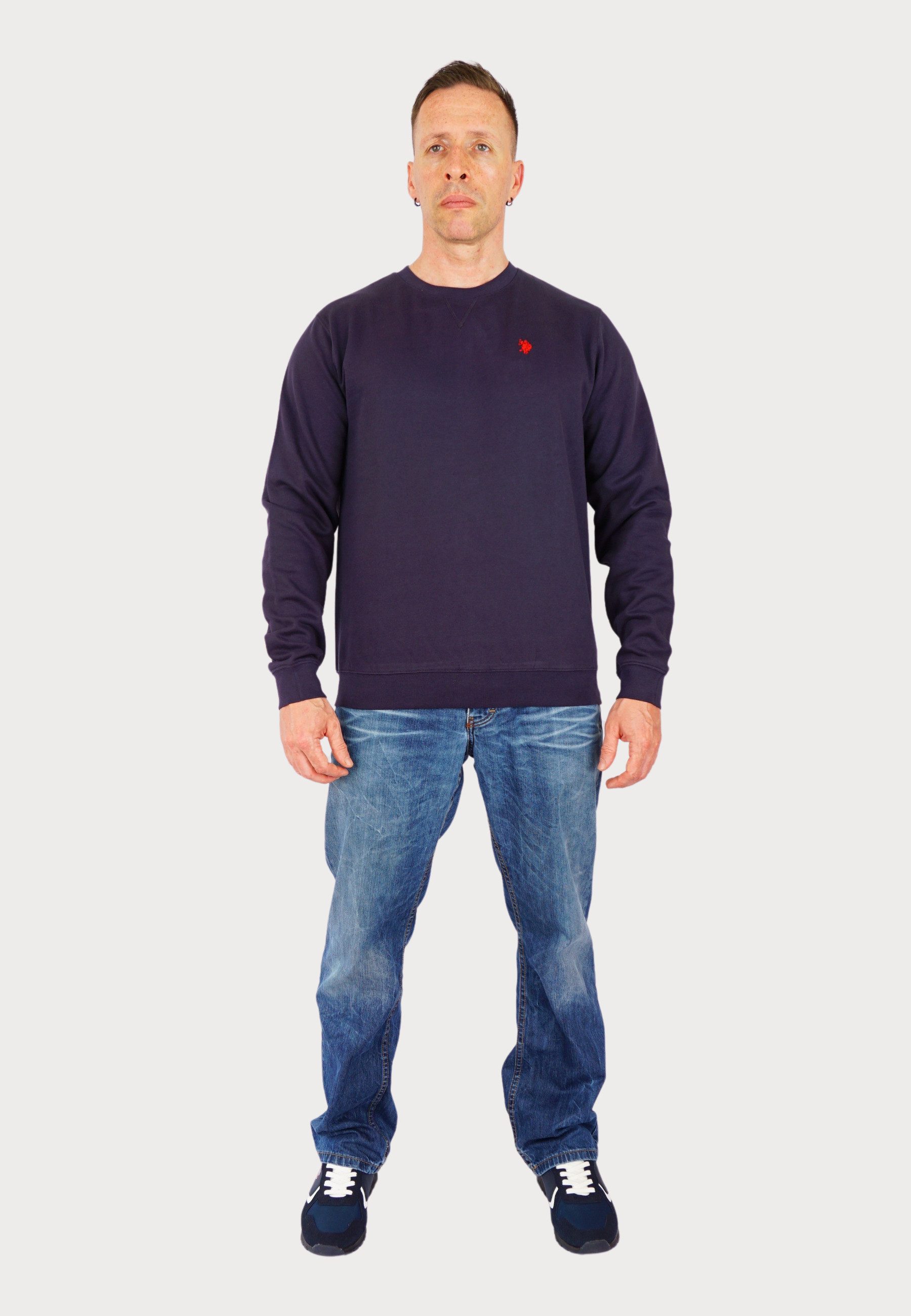 U.S. Polo Assn. Strickpullover Sweatshirt R-Neck Pullover (1-tlg)