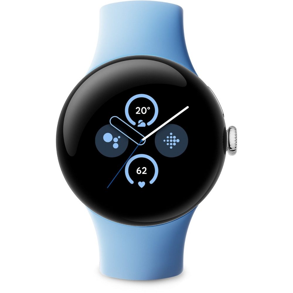 Google Google Pixel Watch 2 WiFi Smartwatch silber/bay. Smartwatch (Wear OS), Google Pixel Watch 2, Fitbit Herzfrequenzmessung für Fitnessinfos
