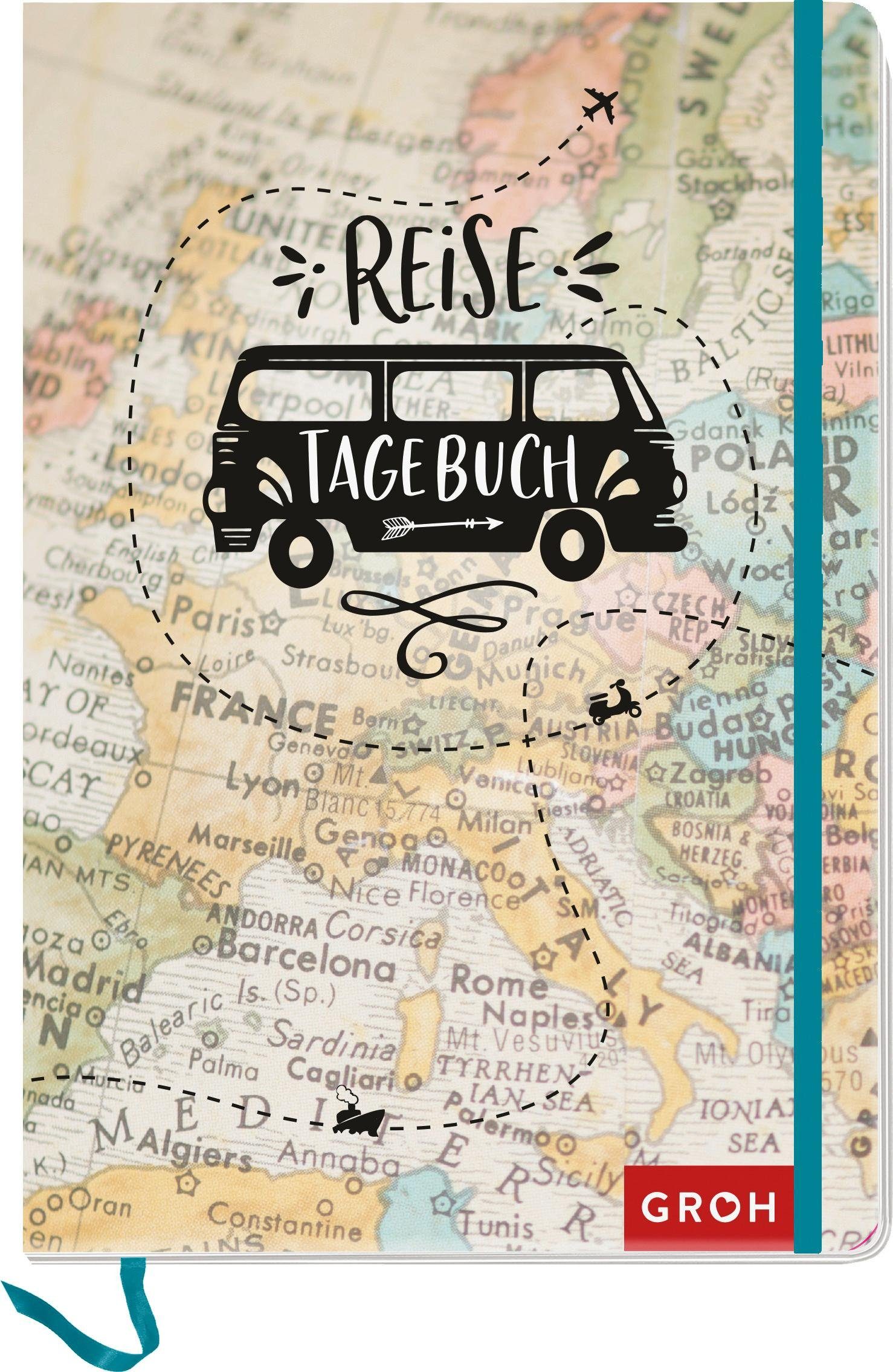 groh Verlag Notizbuch Reisetagebuch (Landkarte) | Notizbücher