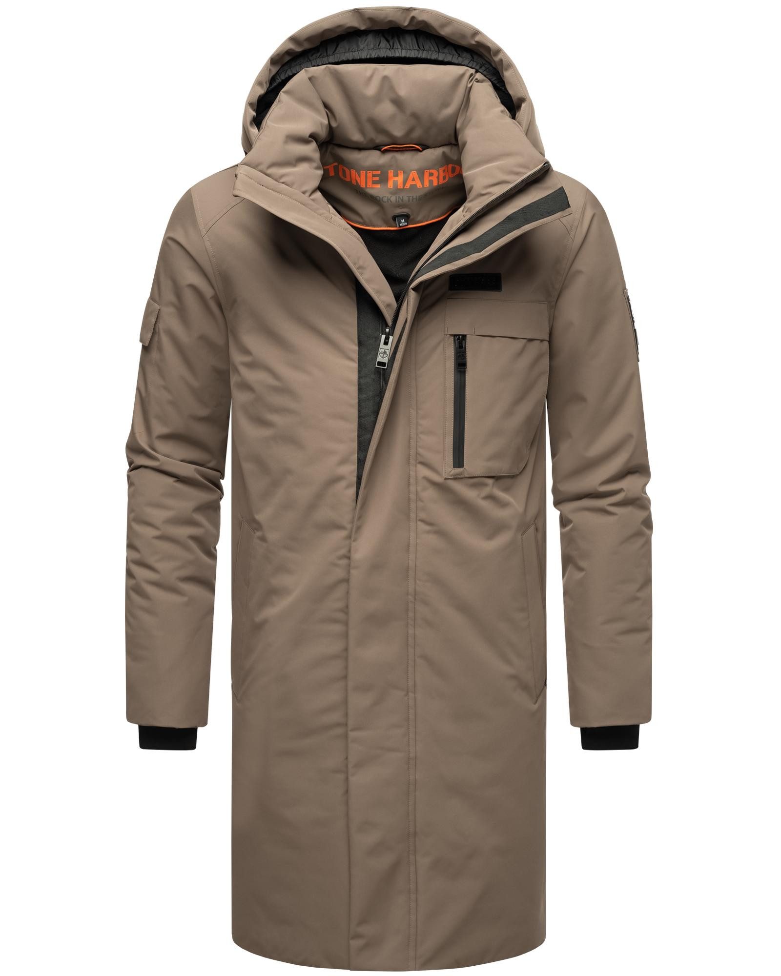 Stone Harbour Regenmantel Xandroo XX Langer Herren Wintermantel mit Kapuze