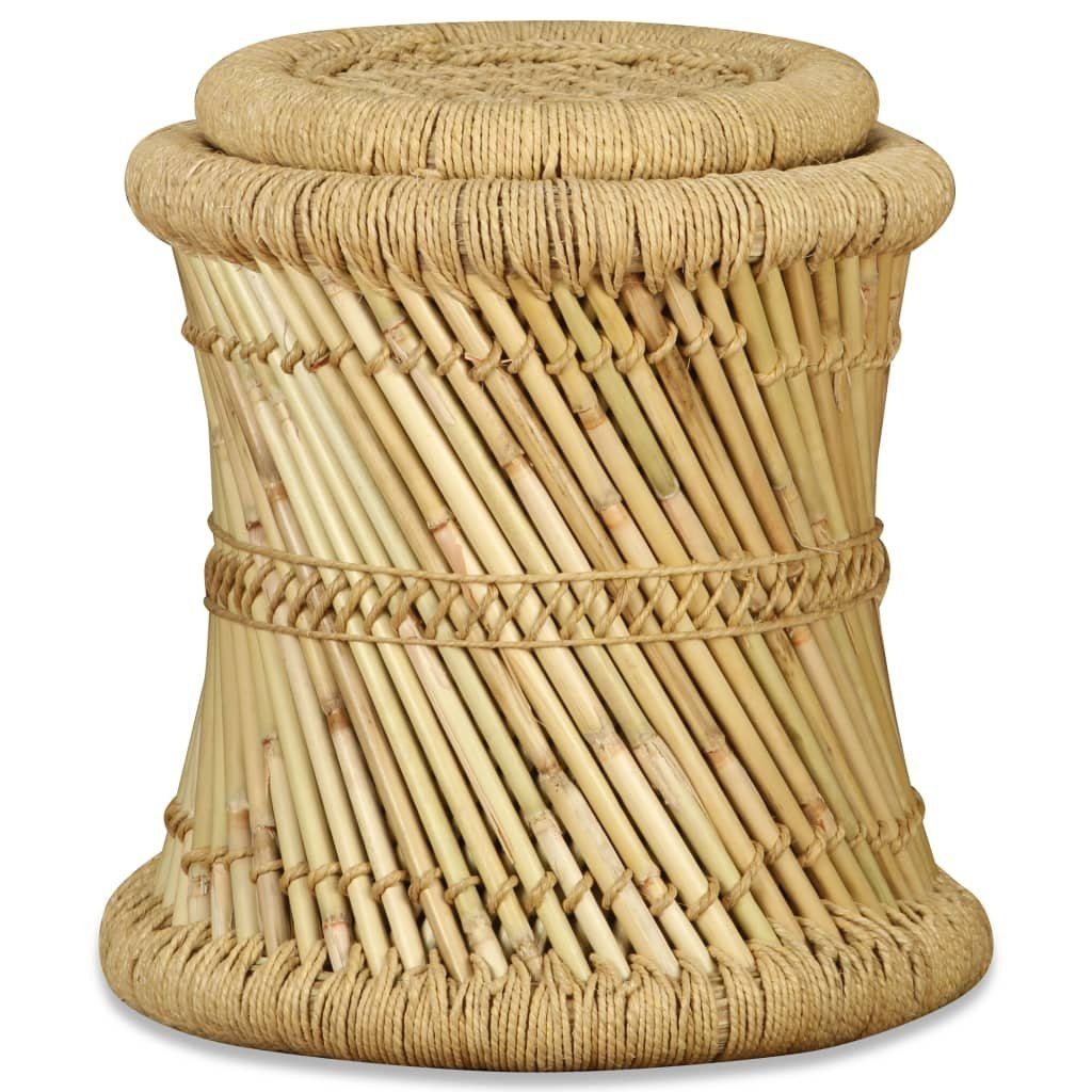 vidaXL Hocker Braun Jute Hocker Stk. 2 und (2 Bambus St)