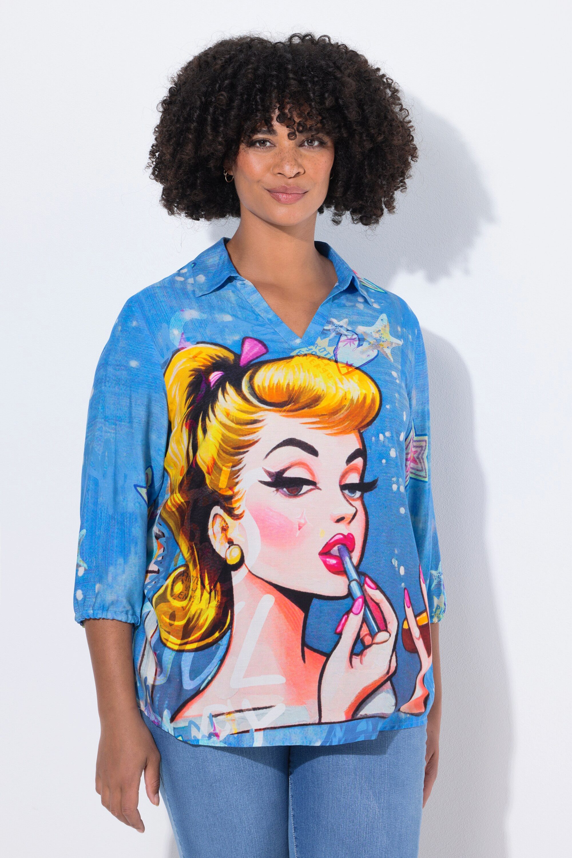 Angel of Style Tunika Tunika A-Linie PopArt Muster Langarm