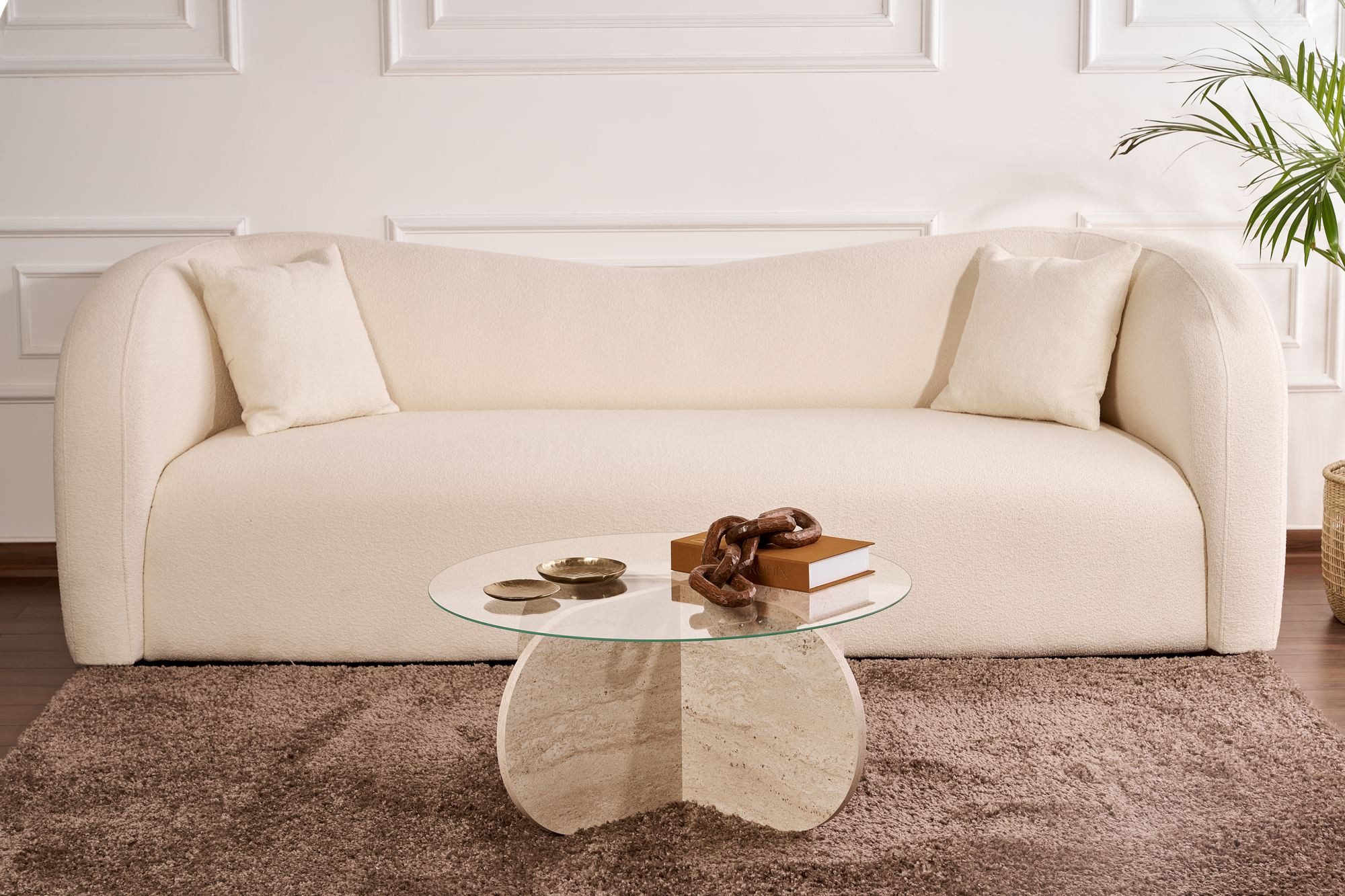 Skye Decor Couchtisch Aeris, Modernes Design Gehärtete Glasplatte Pflegeleichte Oberfläche