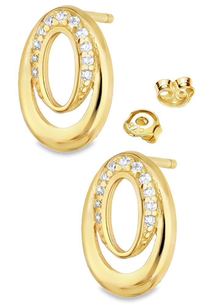 Limana Paar Ohrstecker 925 Sterling Silber 18k Gold vergoldet Damen Frauen günstig online kaufen