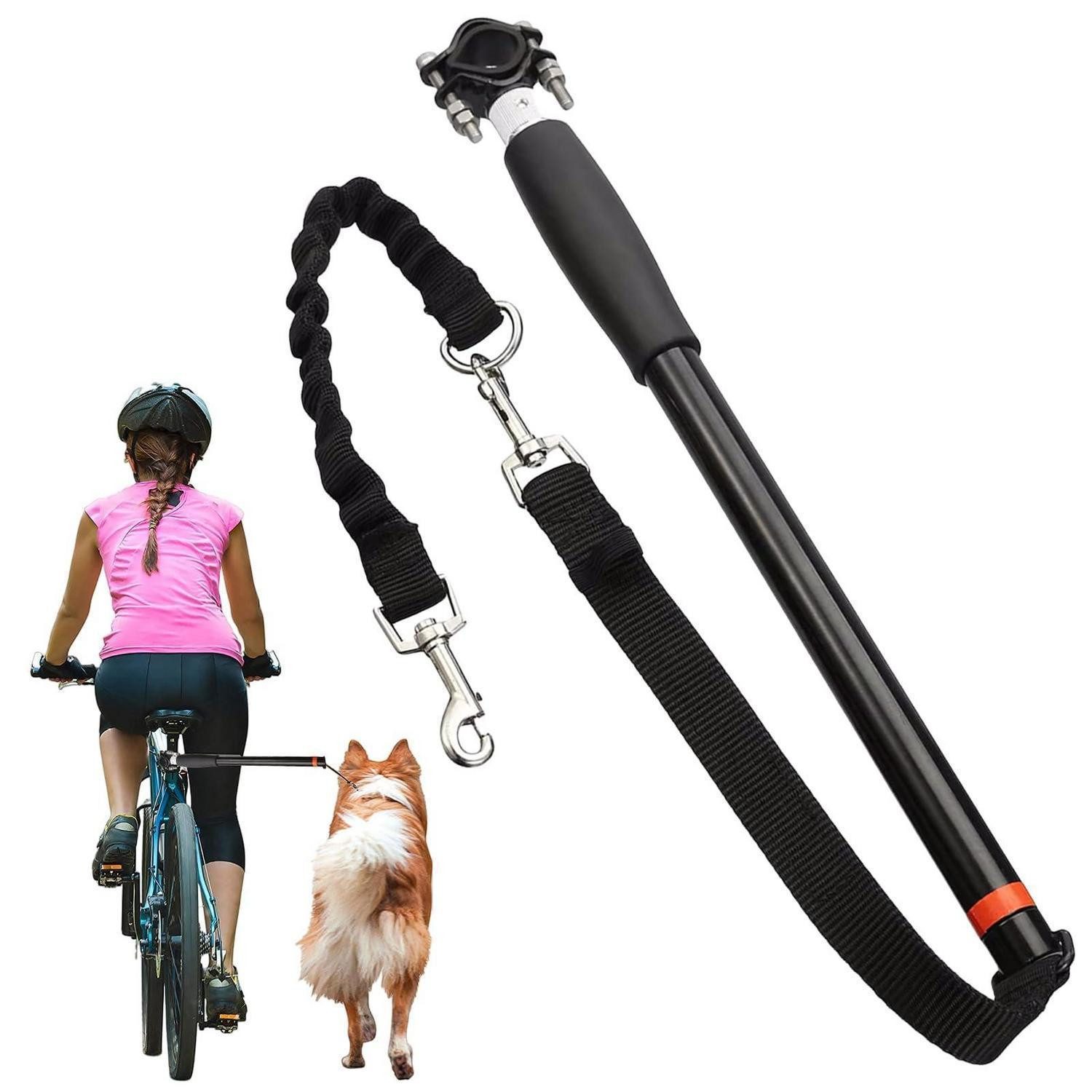 LuxusKollektion Fahrradleine Fahrradleine Hund Freihand mit Stoßfeder, Metall (1-tlg)