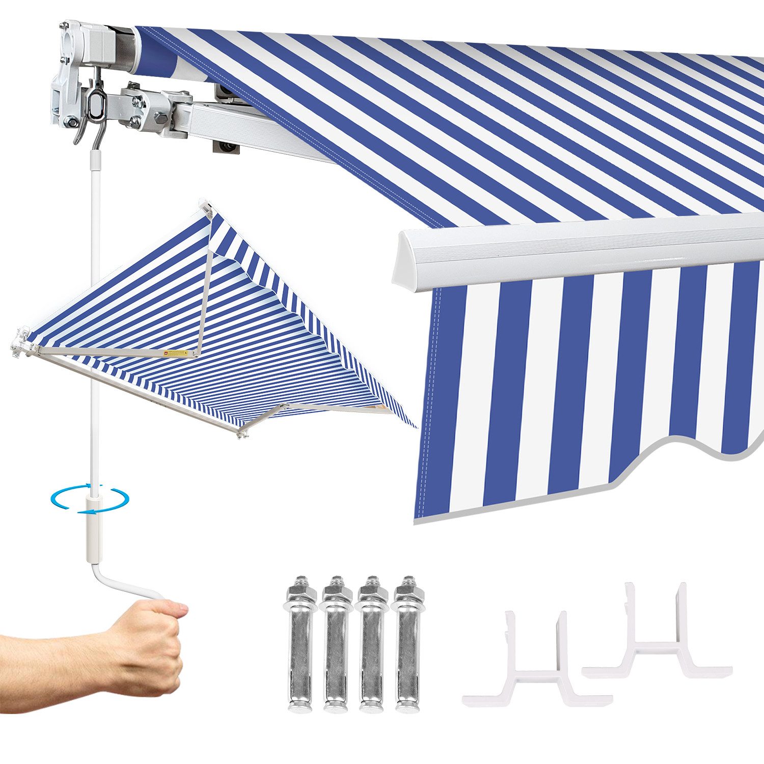 Clanmacy Markise Gelenkarmmarkise Balkonmarkise Sonnenmarkise 350 günstig online kaufen