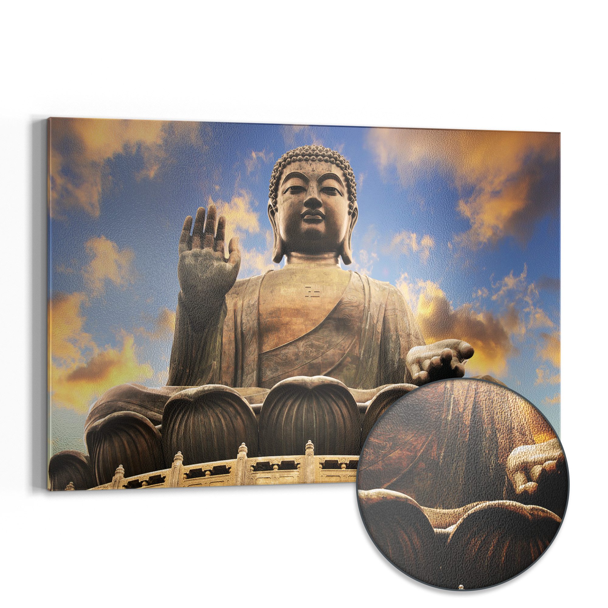 DEQORI Magnettafel 'Buddha über Hongkong', Metall Whiteboard für alle Magnete, Magnetboard magnetisch