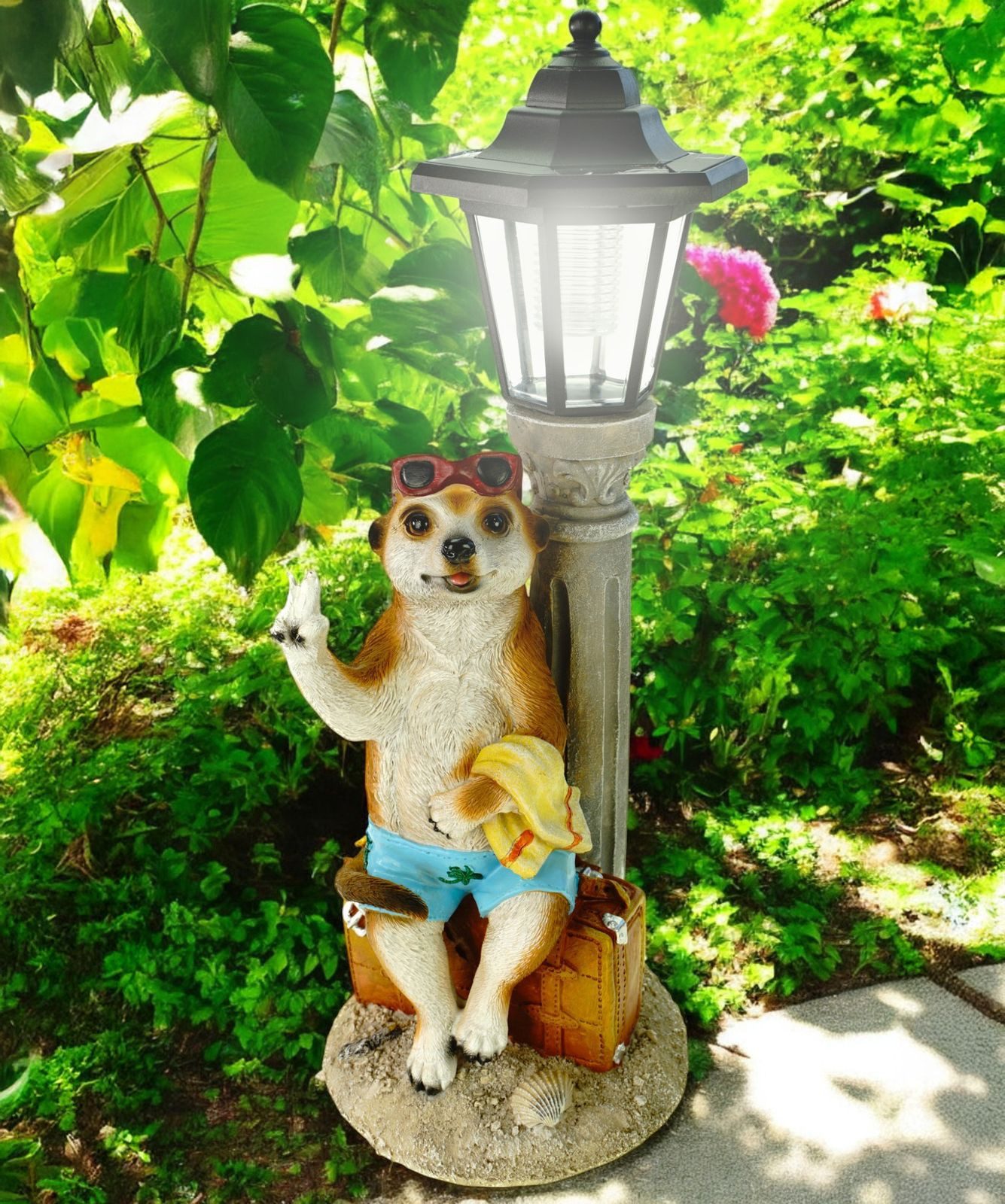 Kremers Schatzkiste Gartenfigur Erdmännchen Urlauber mit günstig online kaufen