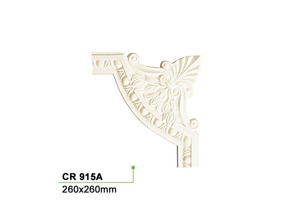 und CR915A PU - als CR915A, Stuckleiste 260x17mm Segment aus & Spiegelrahmen - Flachleiste, stoßfest, Deckenumrandung Ergänzung Decor Wand- weiß hart zur / Grand