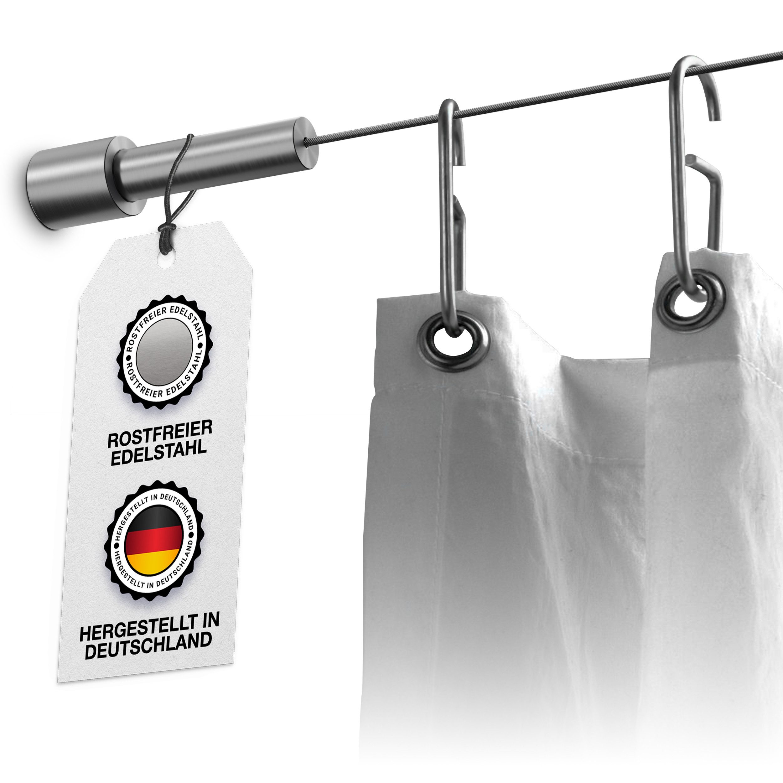 PHOS Design Seilspanngarnitur SSA12Set3, Gardinen, Vorhänge, Vorhangringe, günstig online kaufen