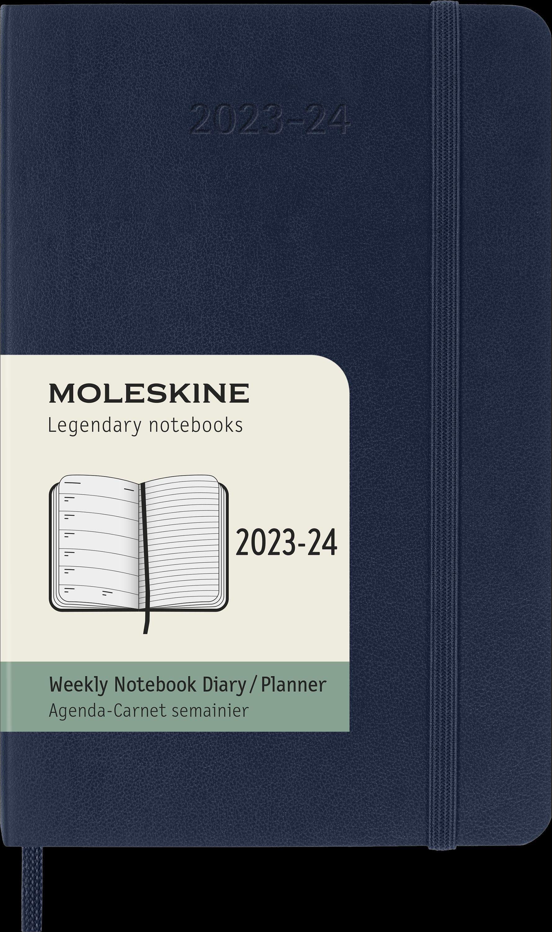 MOLESKINE Terminkalender Moleskine 18 Monate Wochen Notizkalender 2023/2024, Pocket/A6, Saphir
