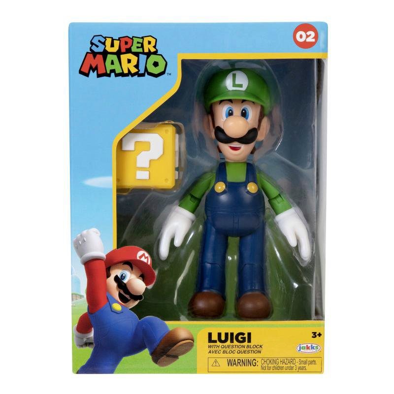 Jakks Pacific Merchandise-Figur Super Mario - Luigi 10 cm Figur (Sammlerbox), (Set, 2-tlg)