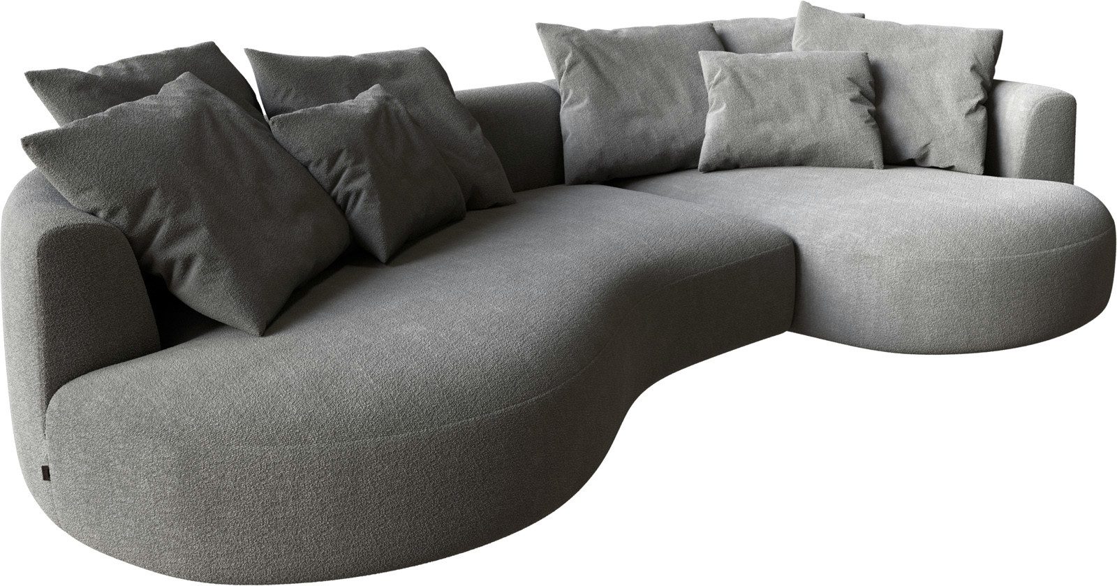 DELIFE Big-Sofa Edina, Edina Strukturstoff Soft Grau 330x170 cm