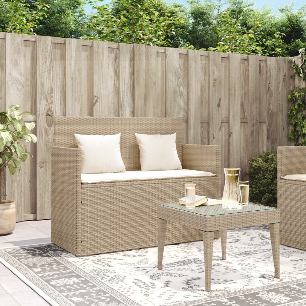 vidaXL Gartenbank Gartenbank mit Kissen Beige günstig online kaufen
