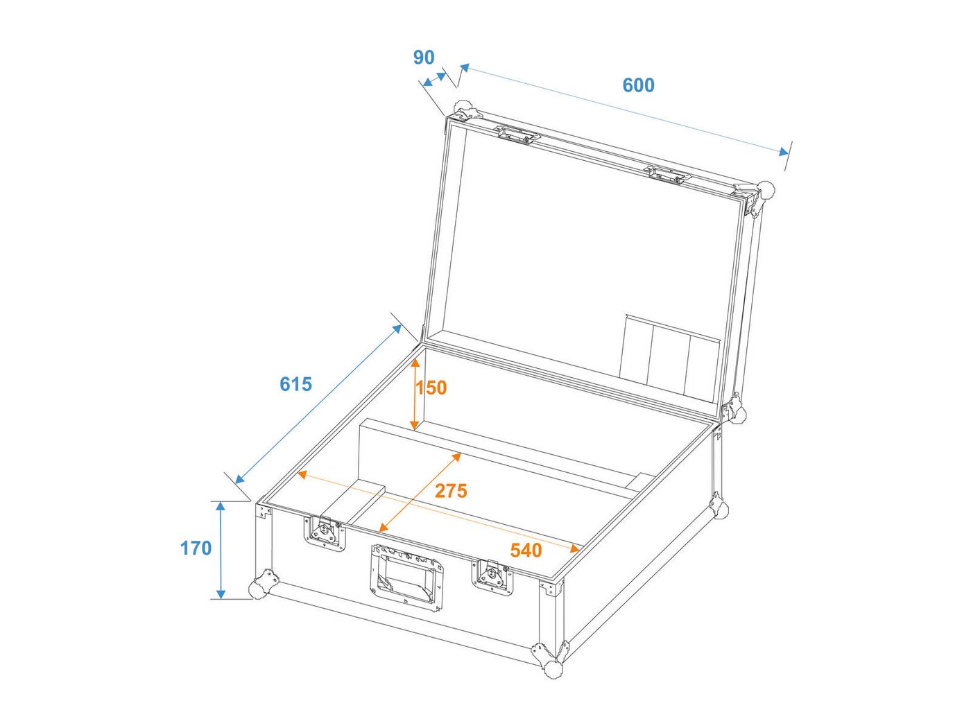 Thumbnail - Roadinger Transportbehälter ROADINGER Flightcase 2x TS-150/TS-7/TS-255