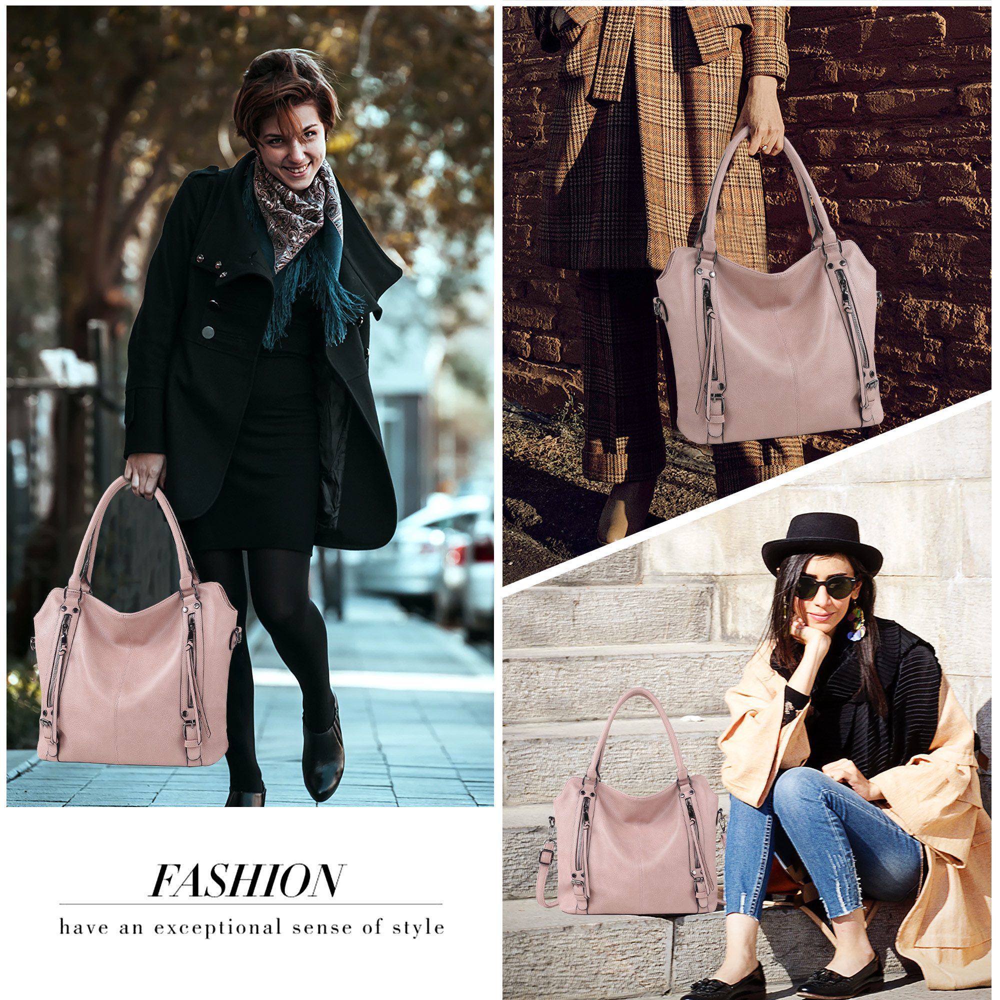 TAN.TOMI Handtasche Damen Schultertasche Groß Shopper Vegan Handtasche, Handtaschen Umhängetasche Geldbörse Damen Taschen 2-Tlg