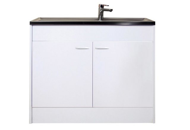 Spülenschrank mit 2 Türen, weiß, B/T/H: 100/50/85 cm