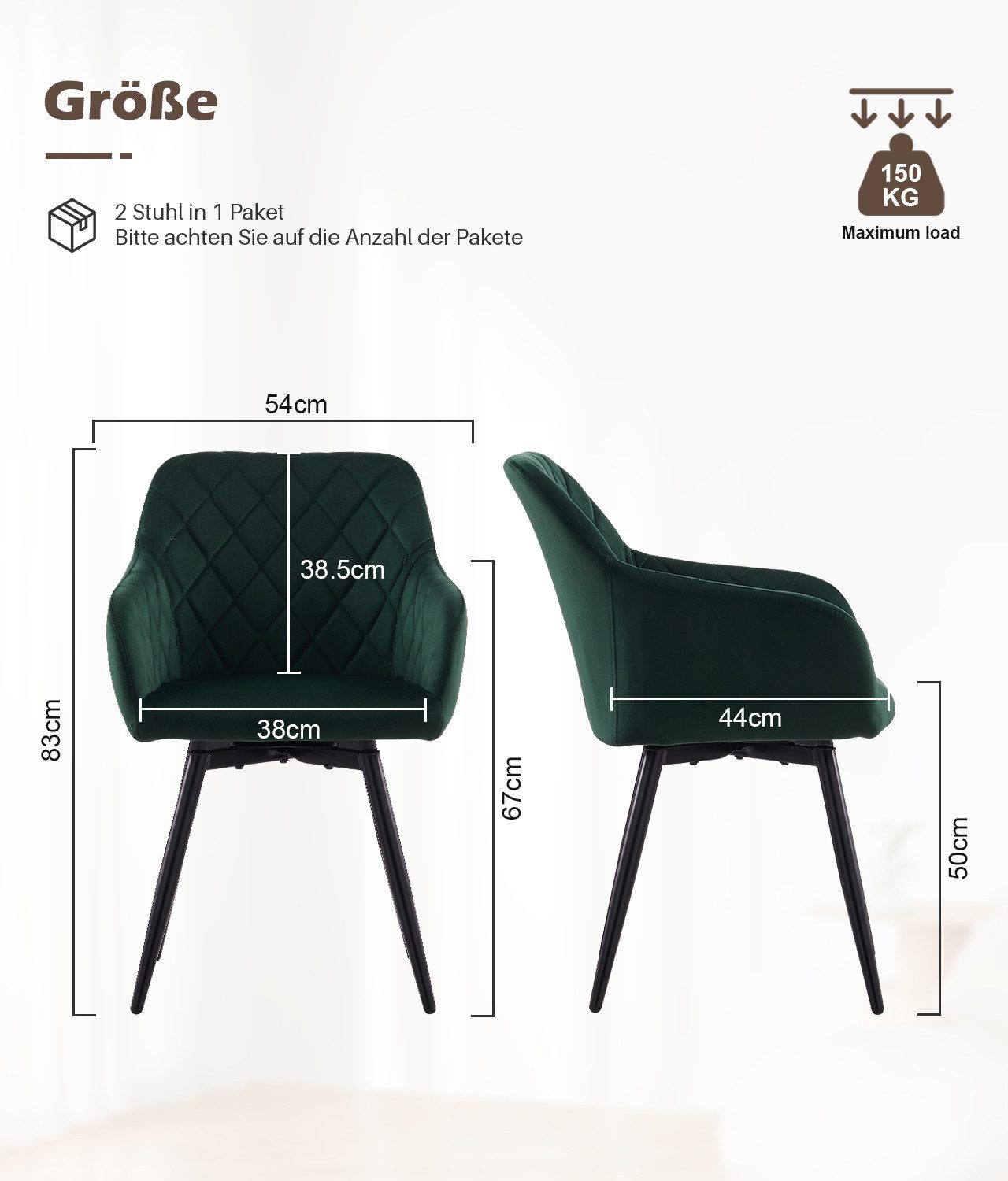 Ofcasa Esszimmerstuhl Drehstuhl (2er Set), Gepolsterter günstig online kaufen