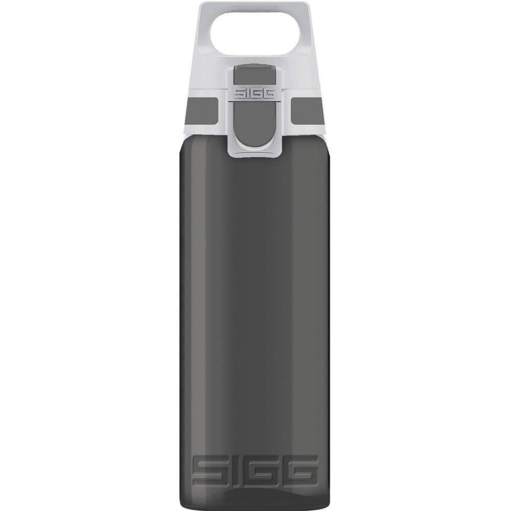 Sigg Trinkflasche 1L, transparent Color auslaufsicher Kunststoff bruchfest Total Anthracite Grau