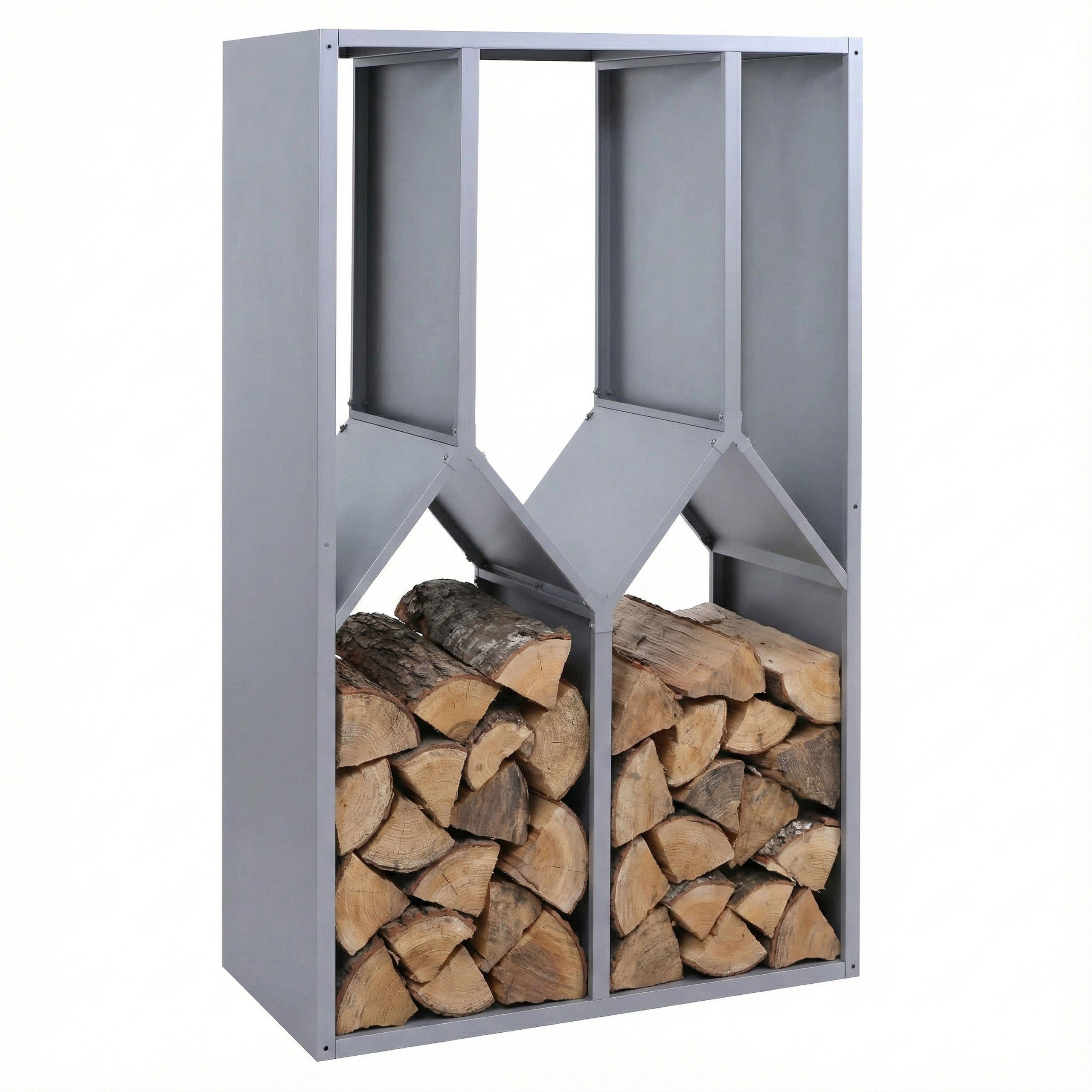 MCW Kaminholzregal MCW-P76, BxTxH:95x50x160 cm, Markantes Design, Viel Stauraum, Stabile Konstruktion