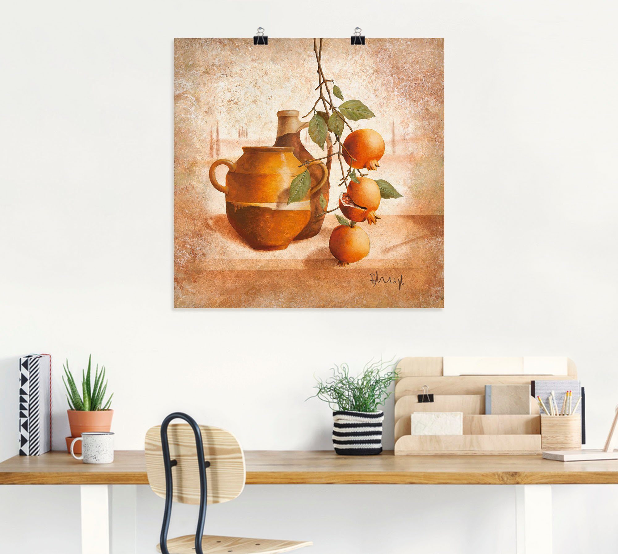 oder Reife als Arrangements Größen Artland Leinwandbild, Poster Granatäpfel, in (1 Wandaufkleber Wandbild versch. St),