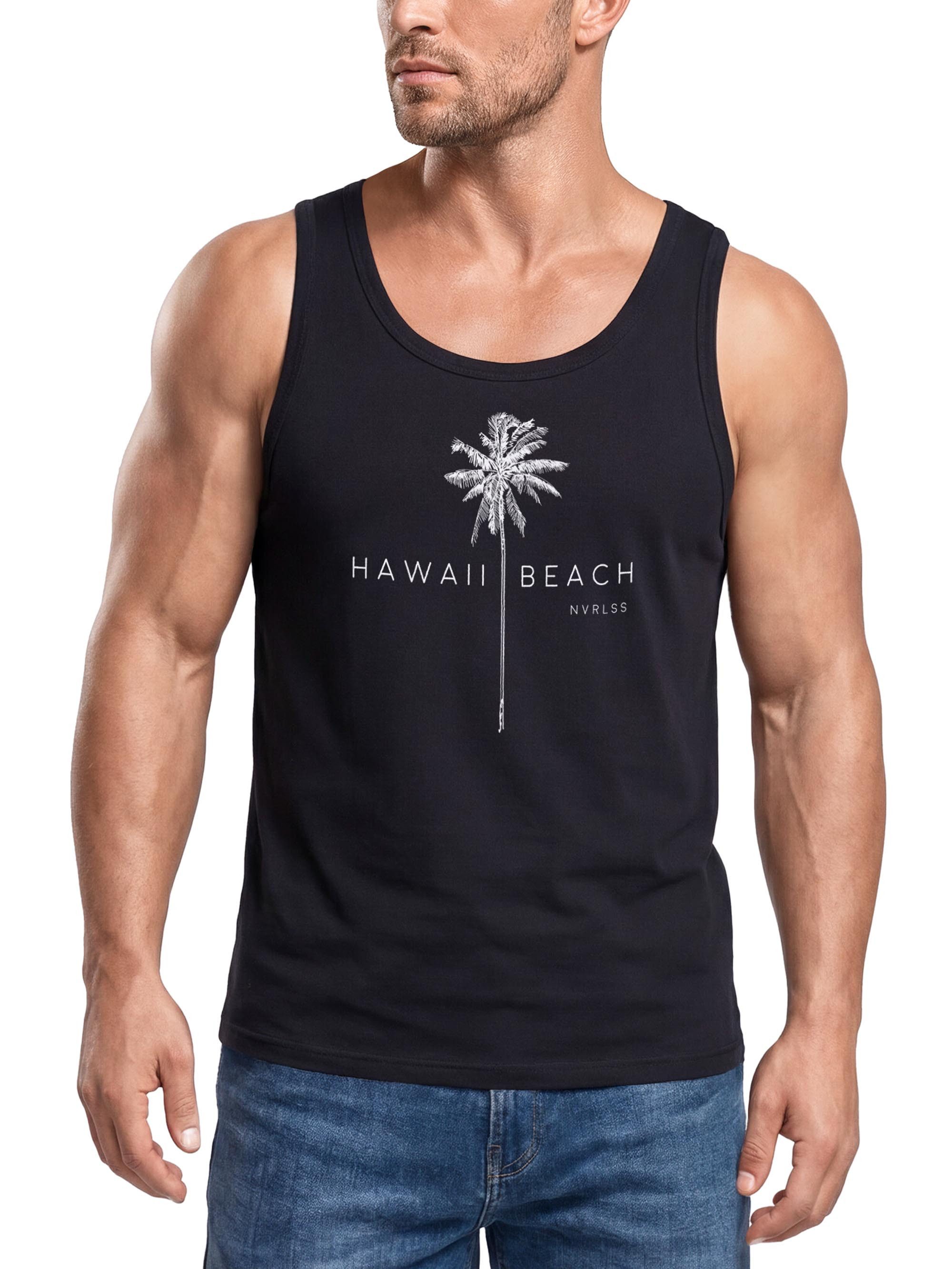 Neverless Tanktop Herren Tank-Top Hawaii Beach Palme Muskelshirt Muscle Shirt Neverless® mit Print