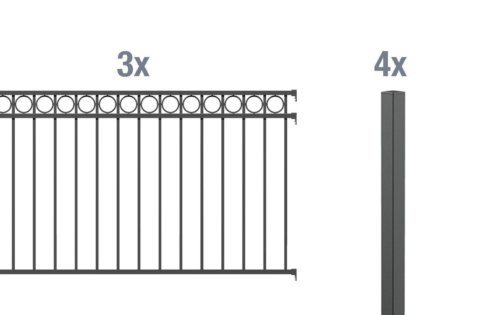 Alberts Metallzaun Circle, (Set), Höhe: 100 und 120 cm, verschiedene Längen