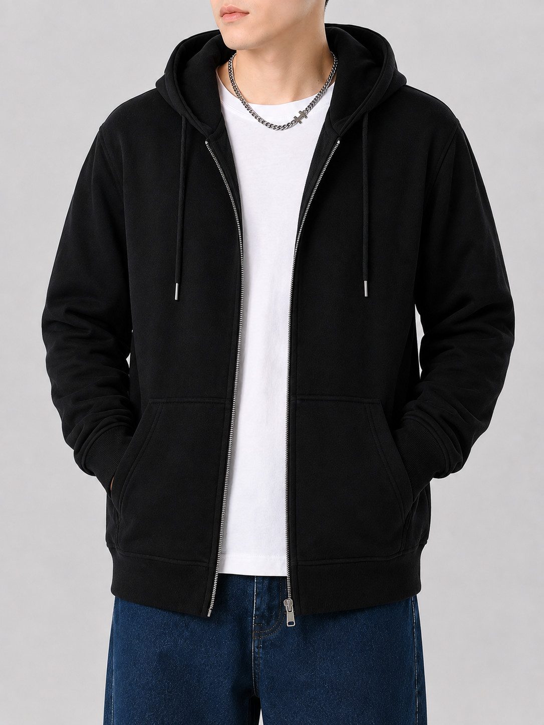 S&S Kapuzensweatjacke Herren Kapuzenjacke Zip-Hoodie (Packung, 1-tlg., Kapuzensweatjacke) Sweatshirt Kapuze mit Reißverschluss