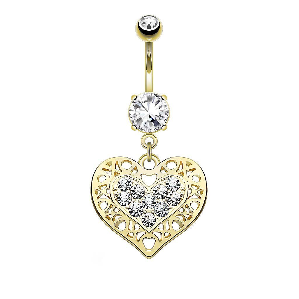 Bauchnabelpiercing Piercing Chirurgenstahl Kristall Herz
