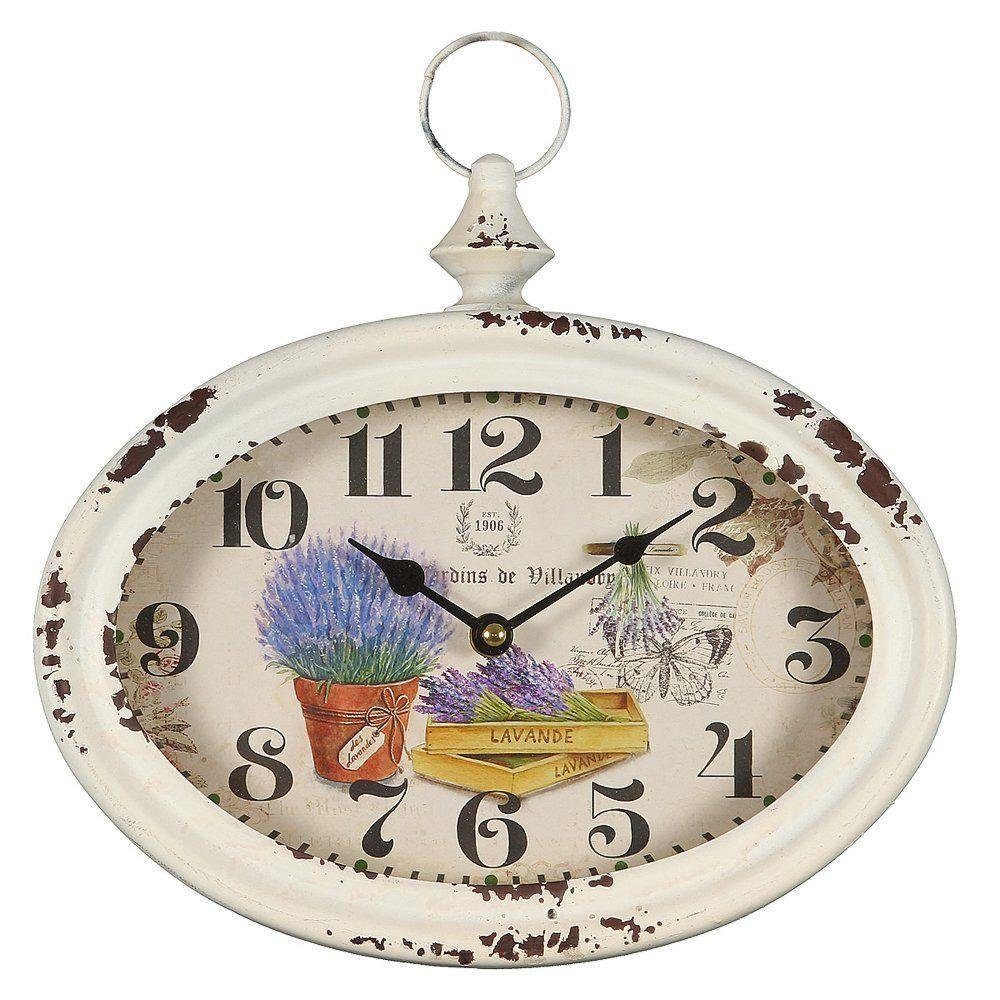 Uhr Wanduhr Lavendel im französischem Landhausstil 28 cm
