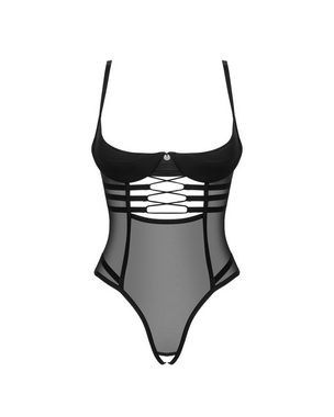 Obsessive Body Roxelia ouvert Body mit offenen Cups und Schritt - schwarz transparent