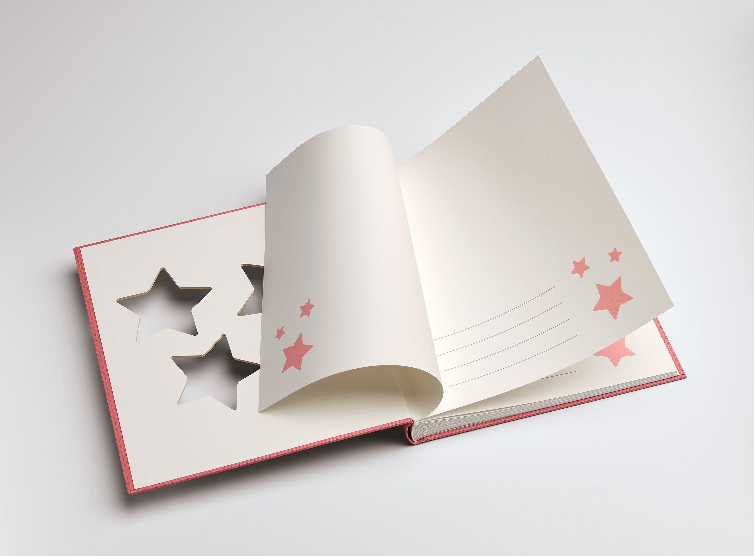 Walther Design Fotoalbum Babyalben Estrella, buchgebundenes Babyalbum, laminierter Kunstdruckeinband
